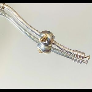 Auth Retired Pandora Two Tone 14k & Silver “Apple of My Eye” 🍏 Charm